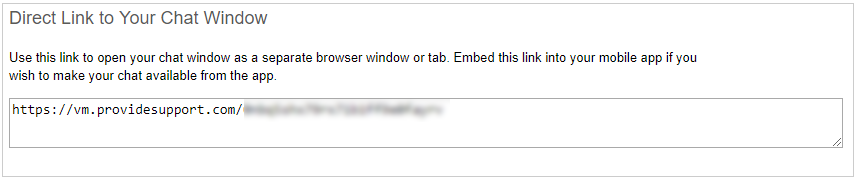 Direct Chat Window Link